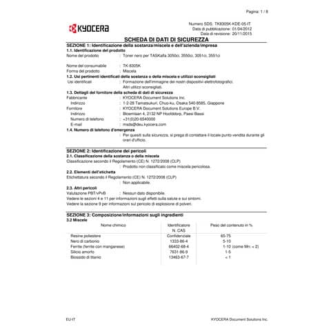 Toner TK-8305K Kyocera-Mita nero  1T02LK0NL0